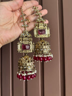 Champa Heavy Look Jhumkas With Sahara (Dark Pink)