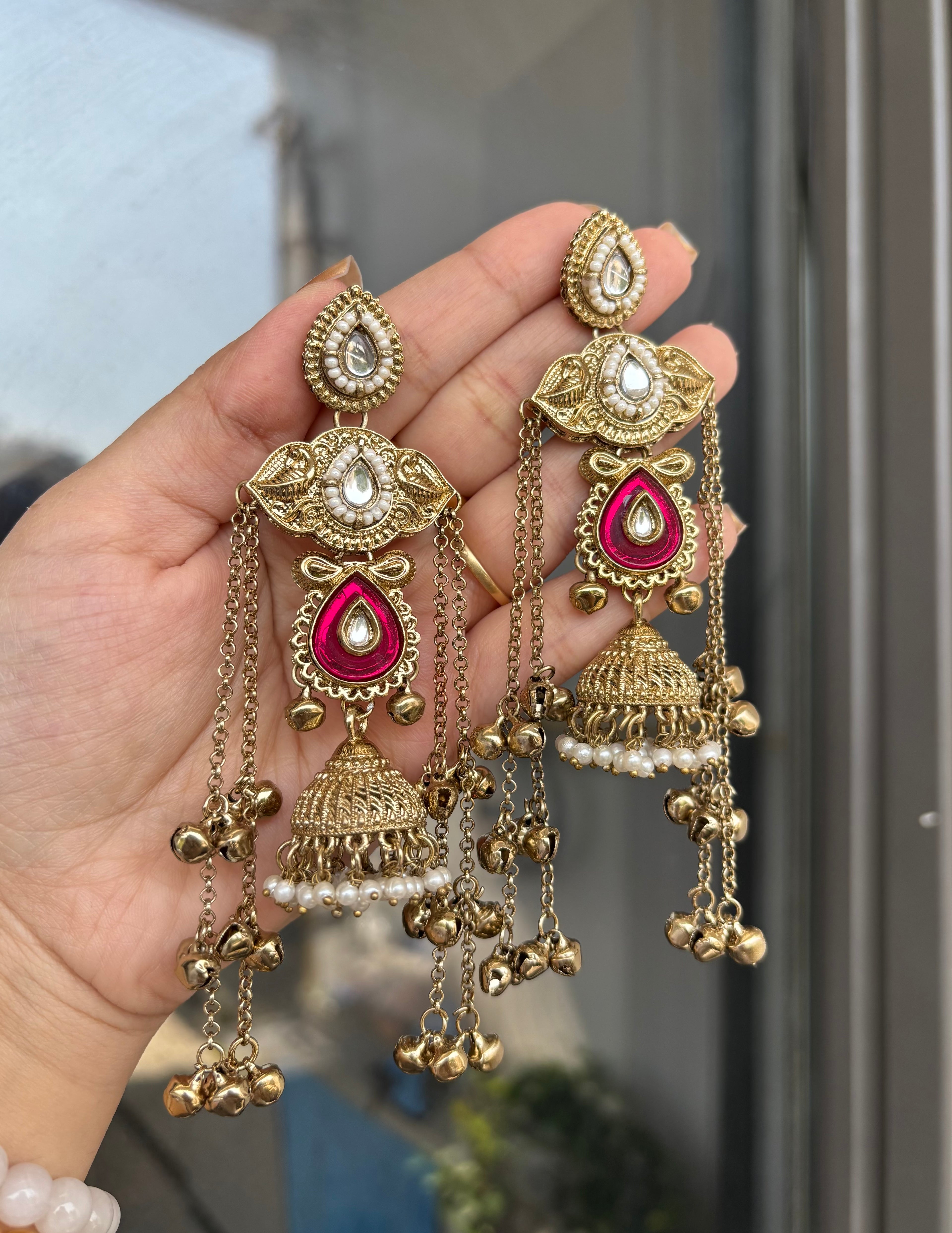 Aliya Kashmiri Designer Earrings ( Rani)