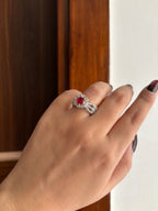 Queen Soilitare Ruby Adjustable Ring
