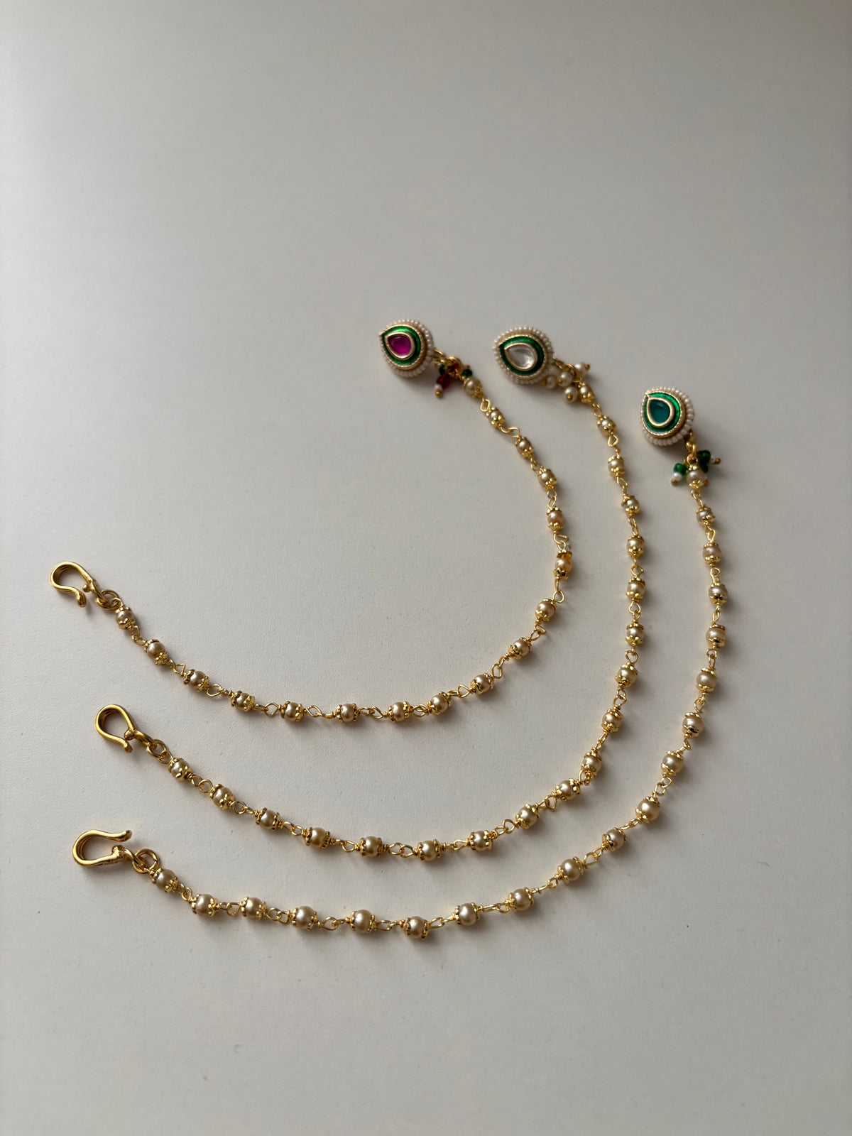 Almond Kundan Press On Nose Pin With Side Layer