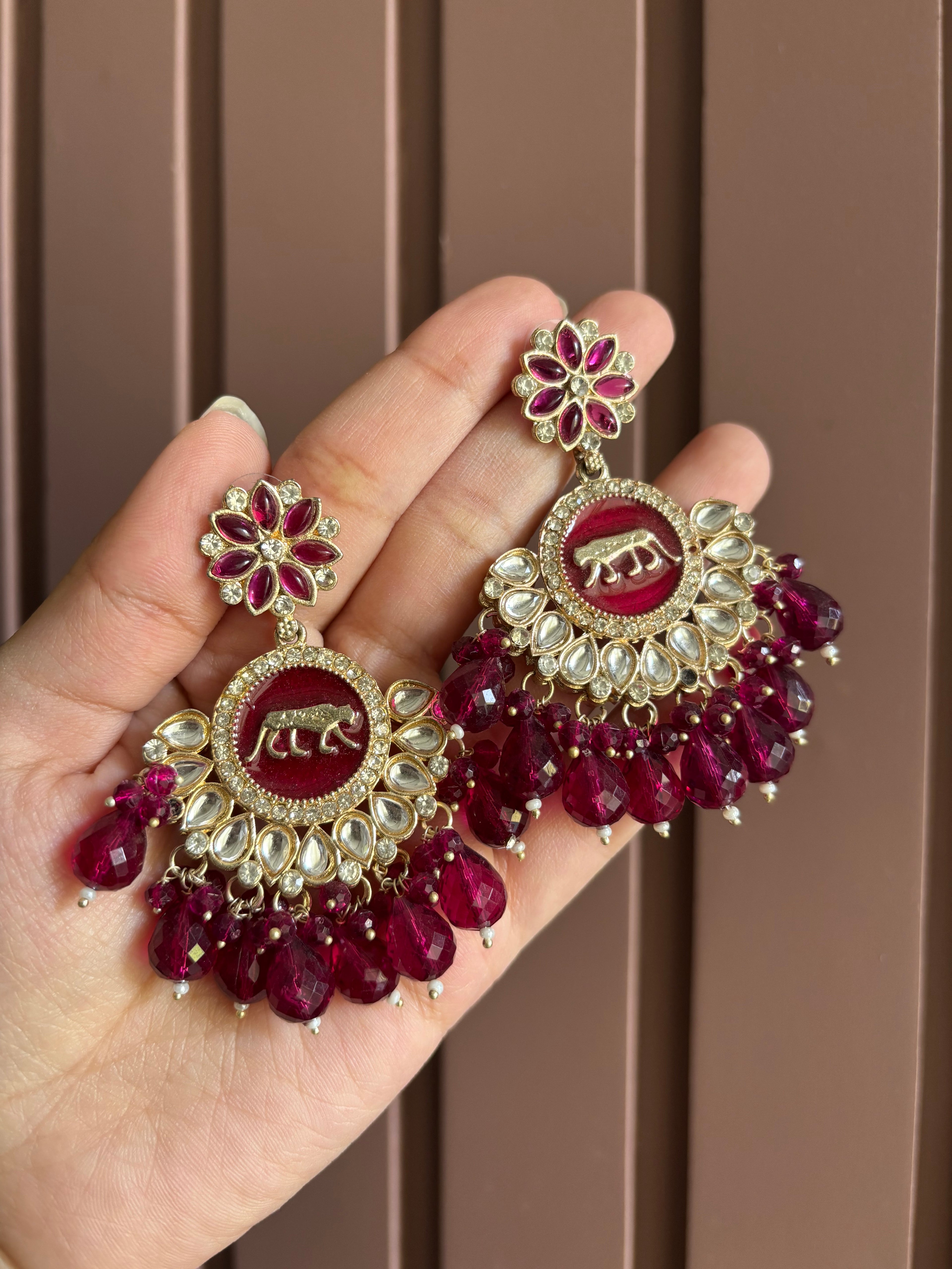 Wine Sabya Earrings