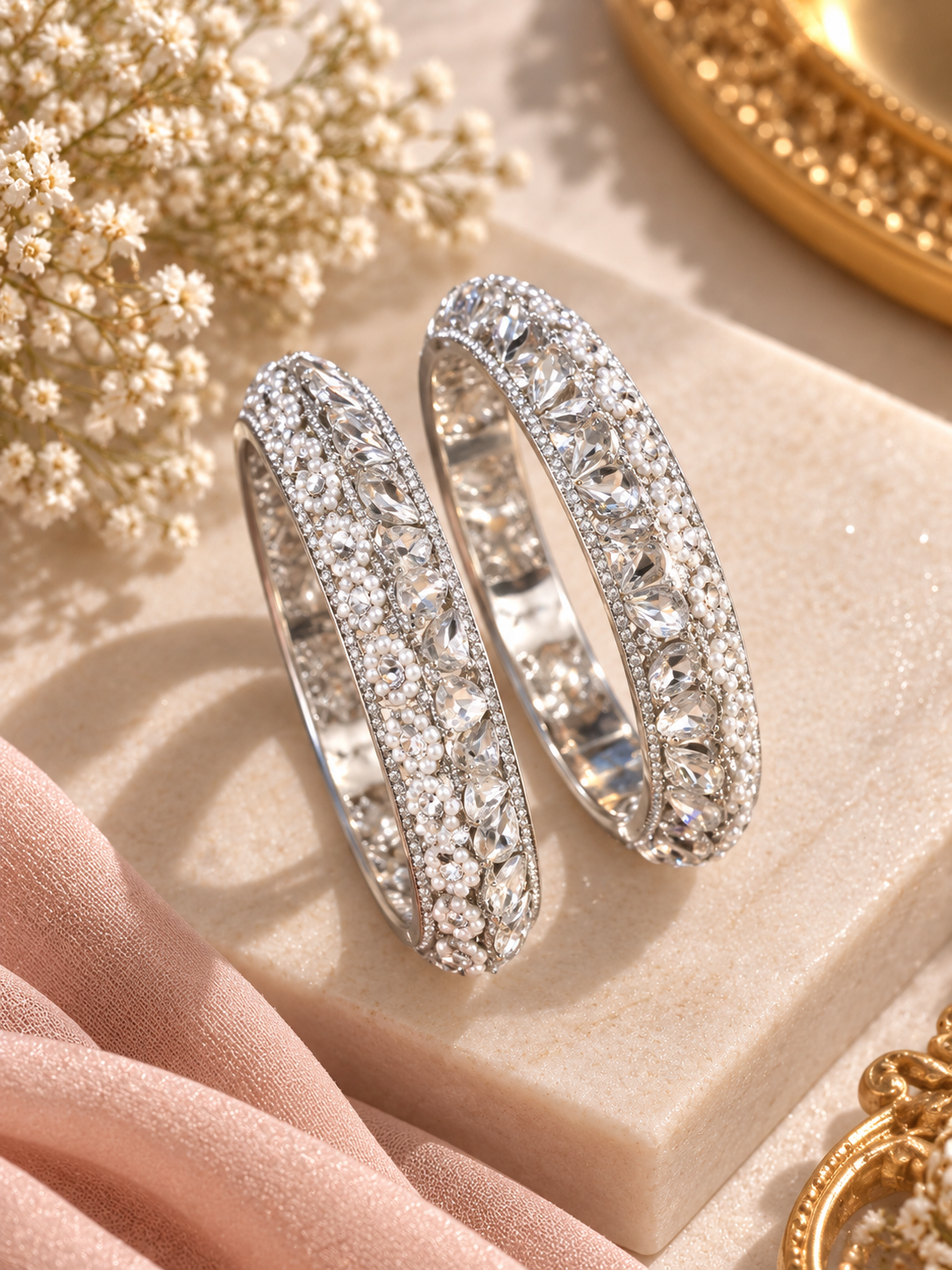 Silver Kada (Pair)