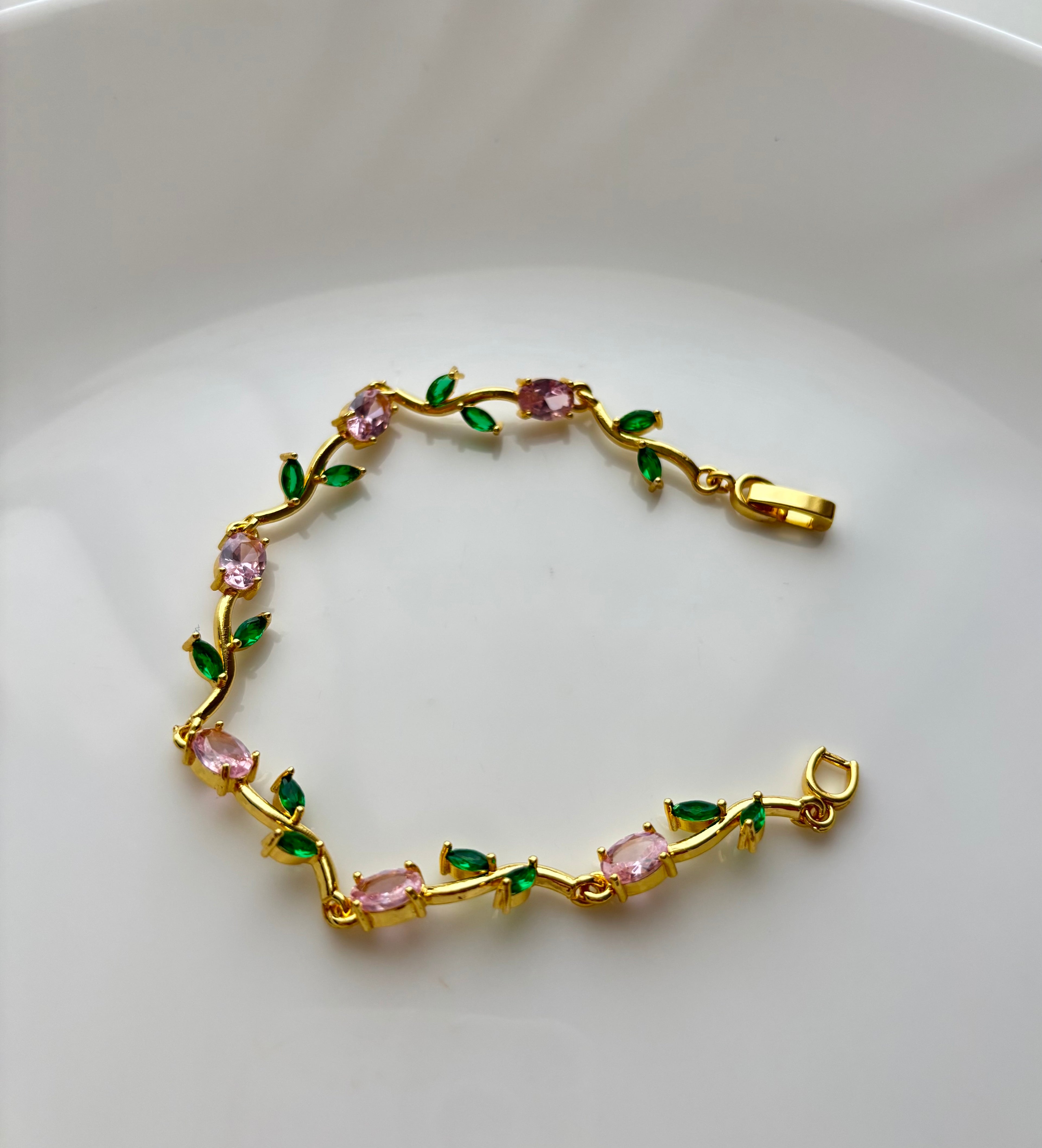 Pink & Green Touch Tulip Bracelet