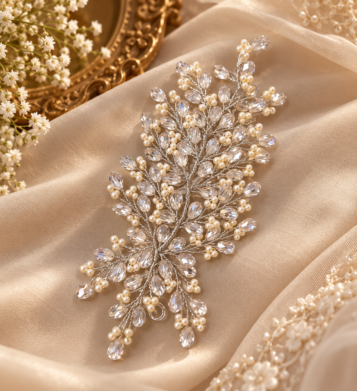 Classy Crystal & Pearls Work Hair Accessorie