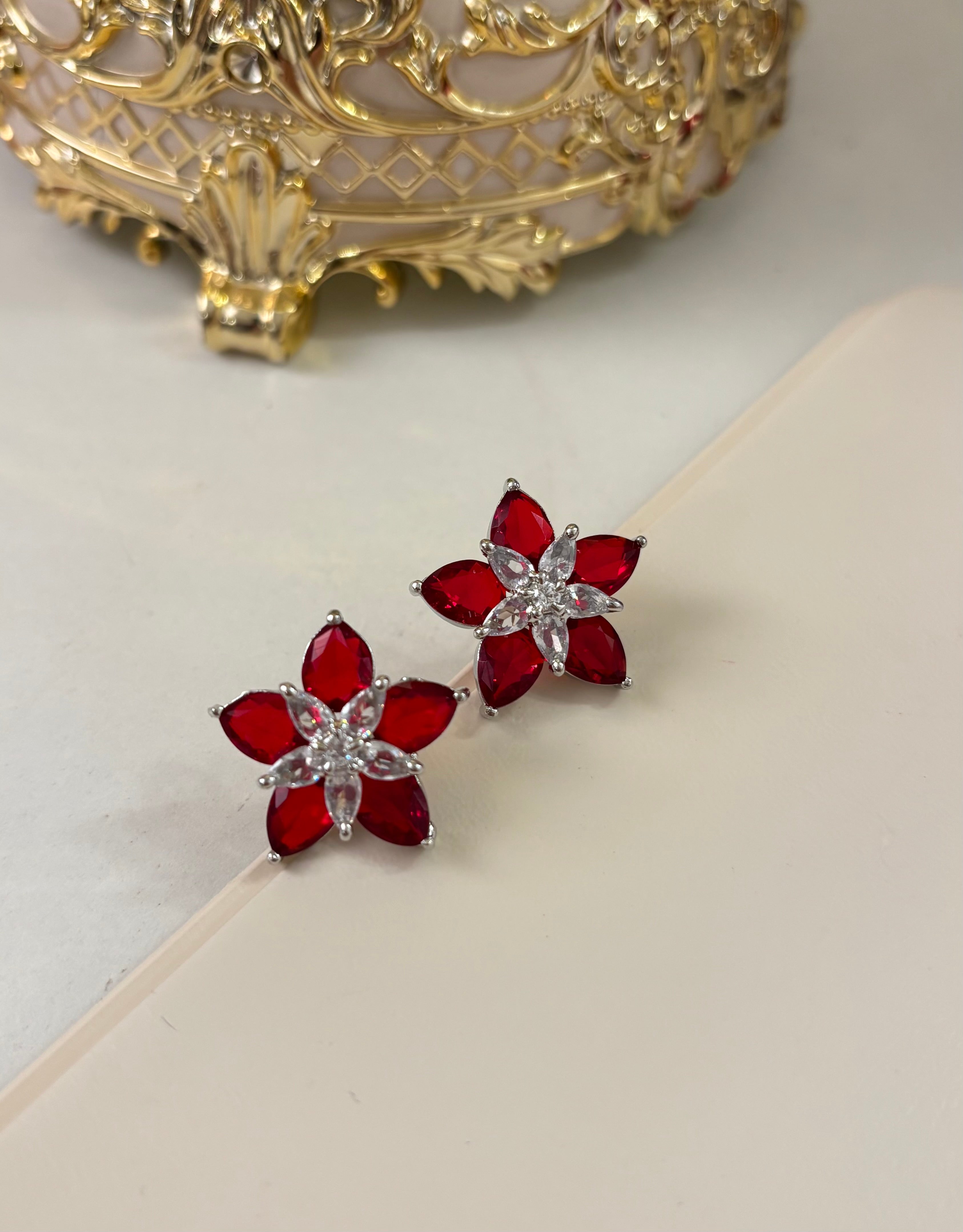 Flower American Diamond Studs