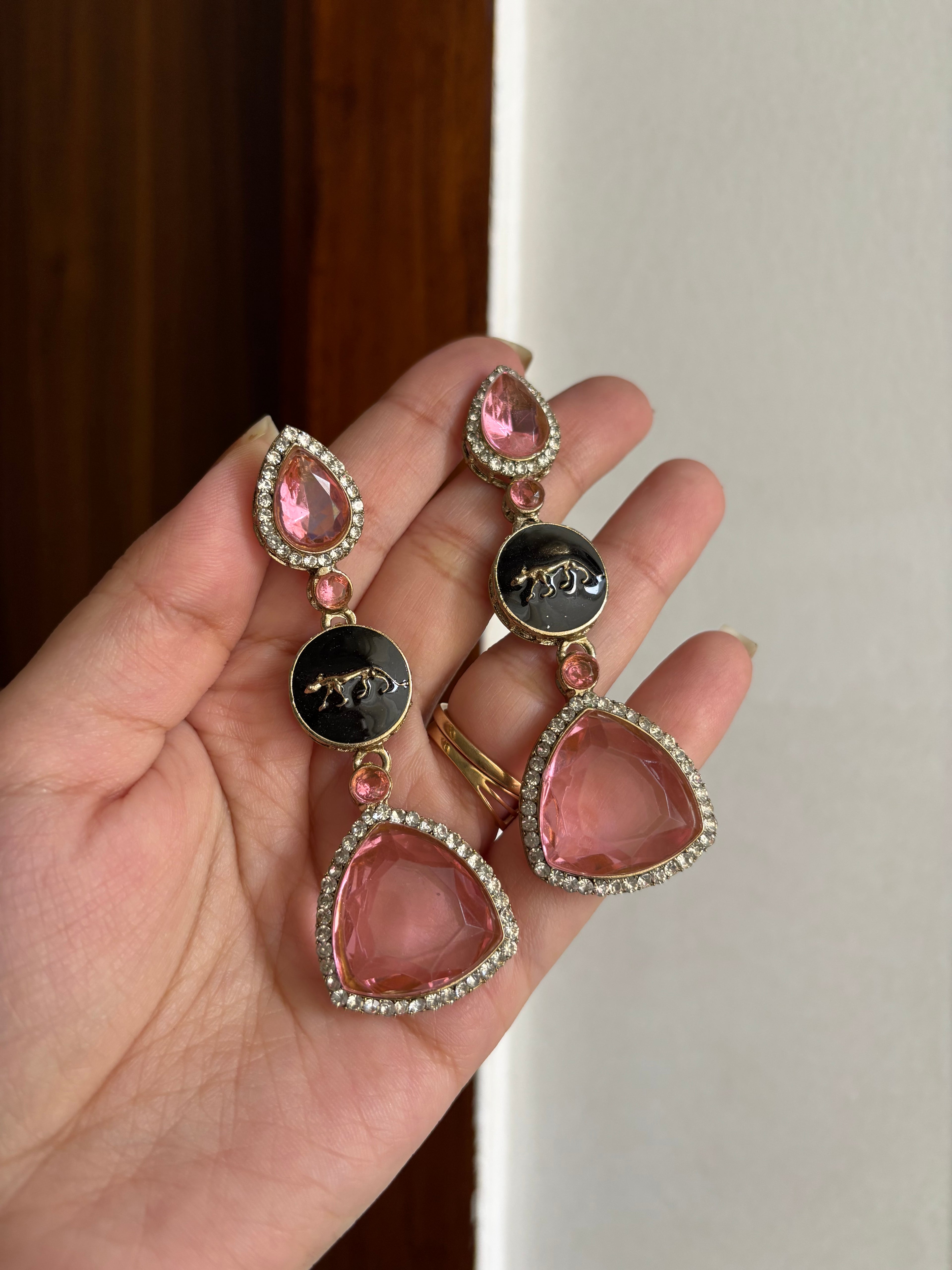 Baby Pink Crystal Sabya Earrings