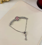 Oval American Diamond Adjustable Bracelet