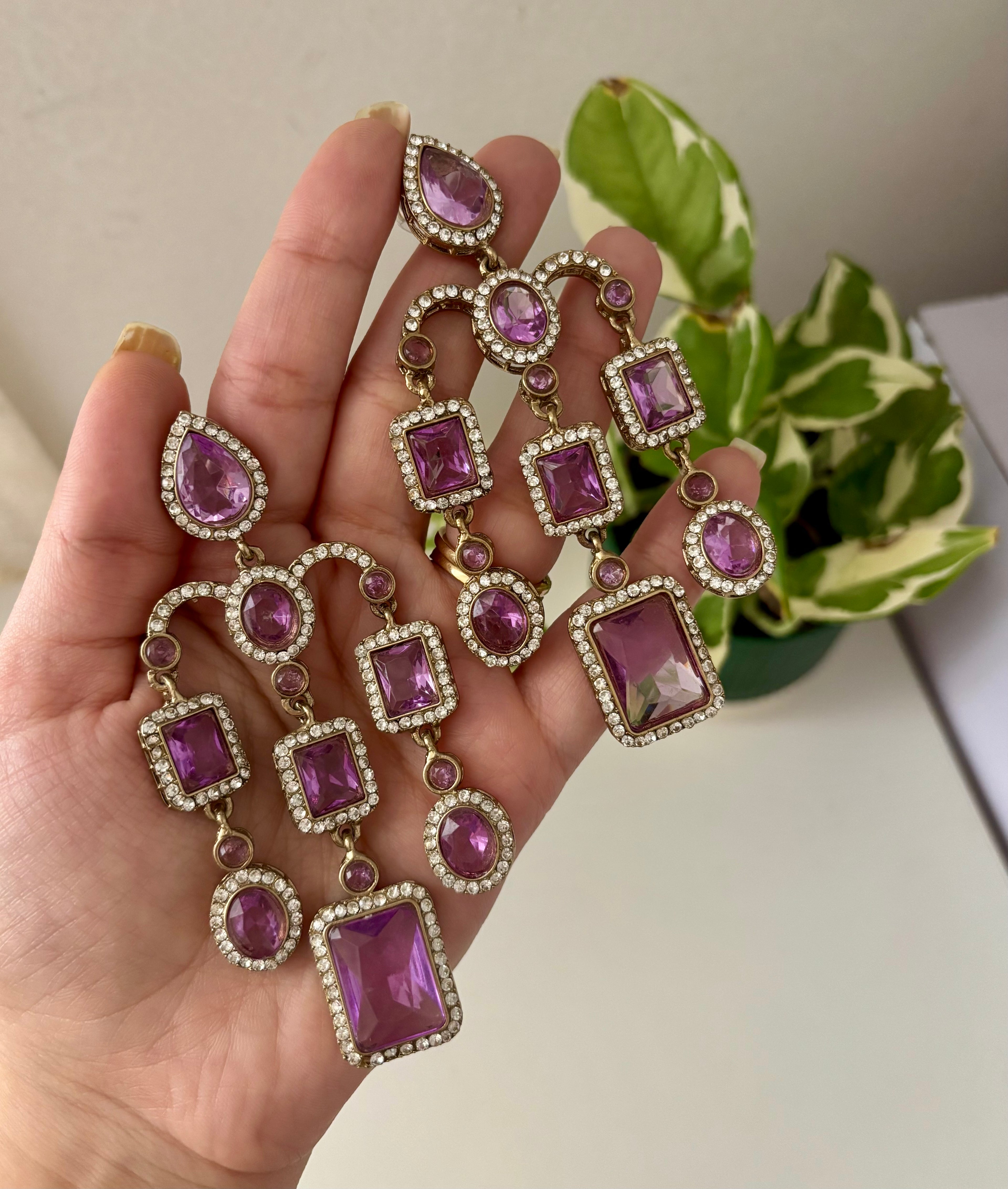 Designer Statement Lilac Earrings
