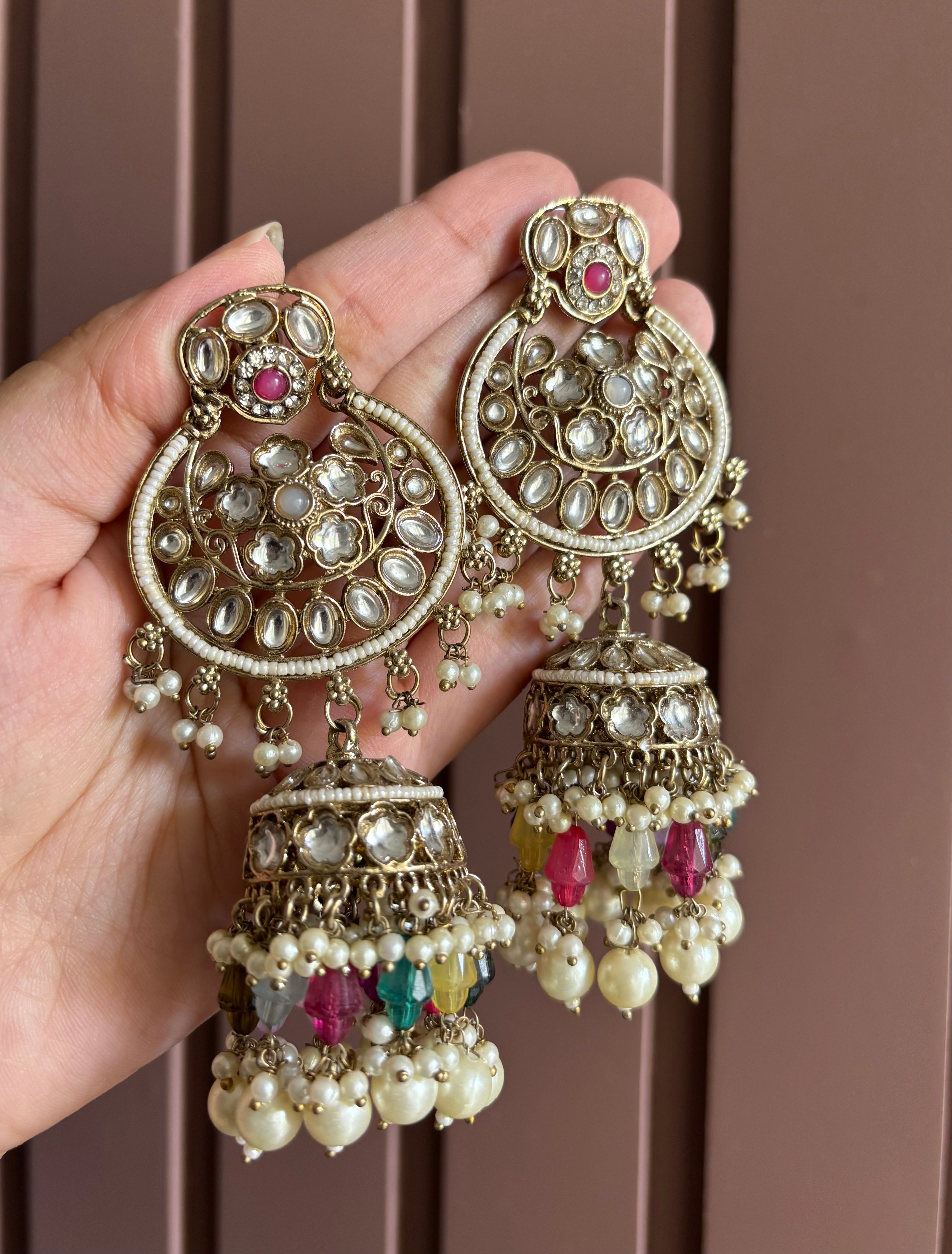 High Quality Designer Multi Jhumkas