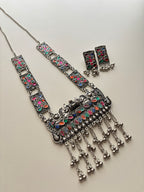 Long German Silver Haar With Earrings