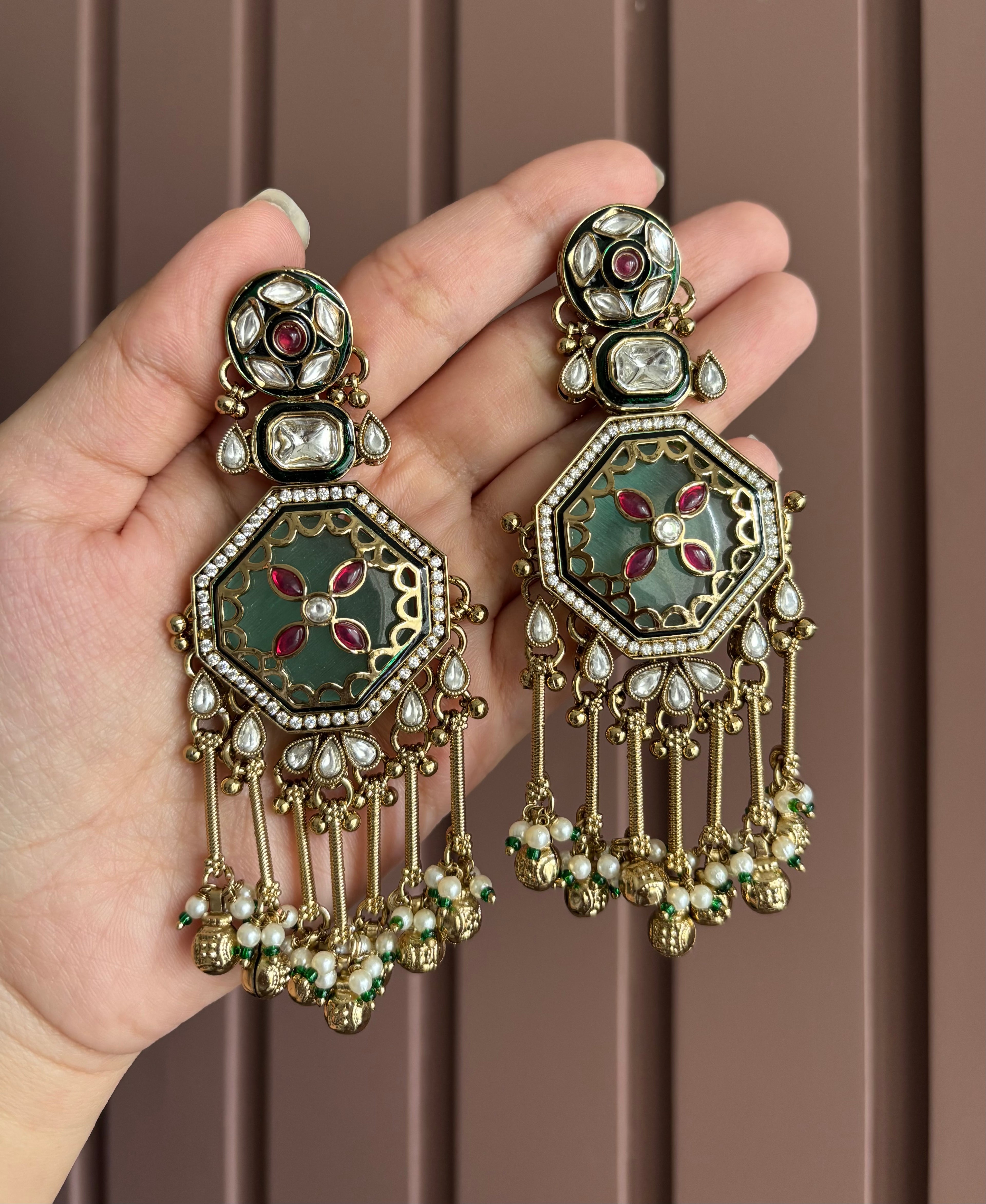 Premium Statement Long Earrings (Turquoise)