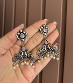 Peacock German Silver Earrings