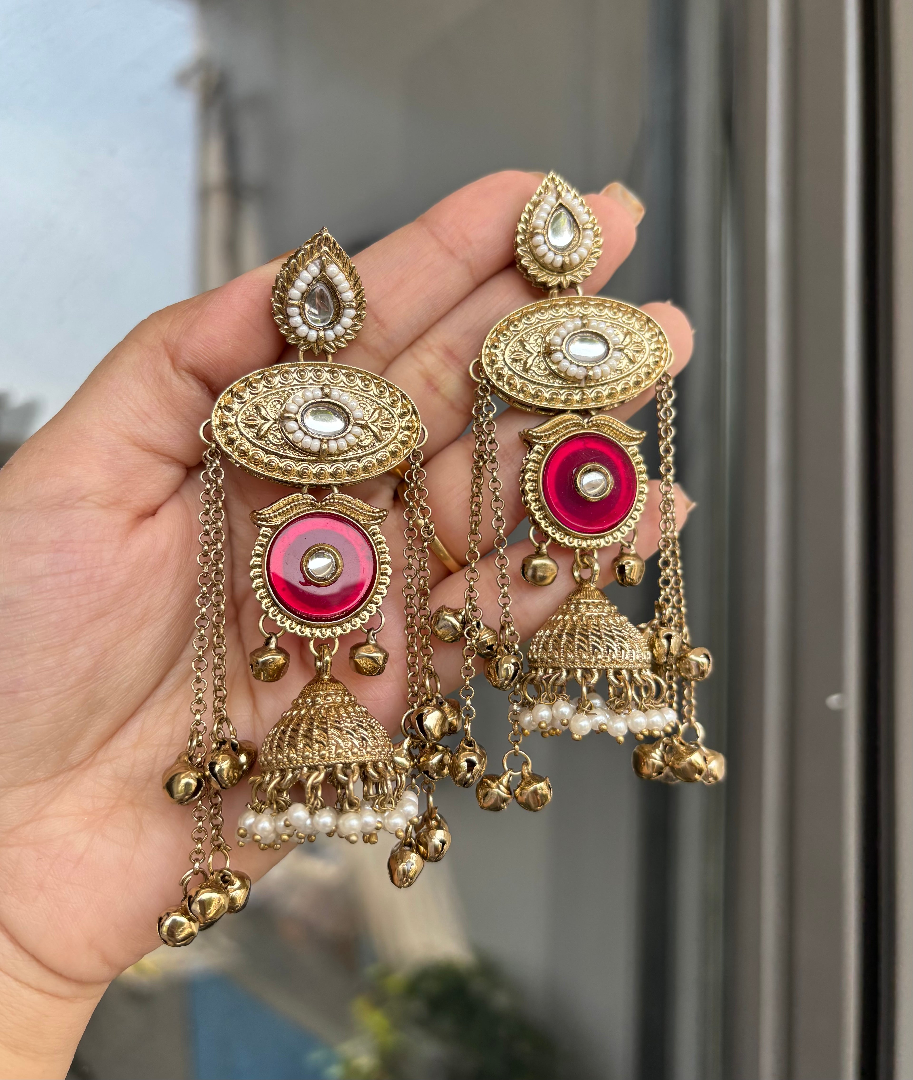 Layla Kashmiri Designer Earrings ( Rani )