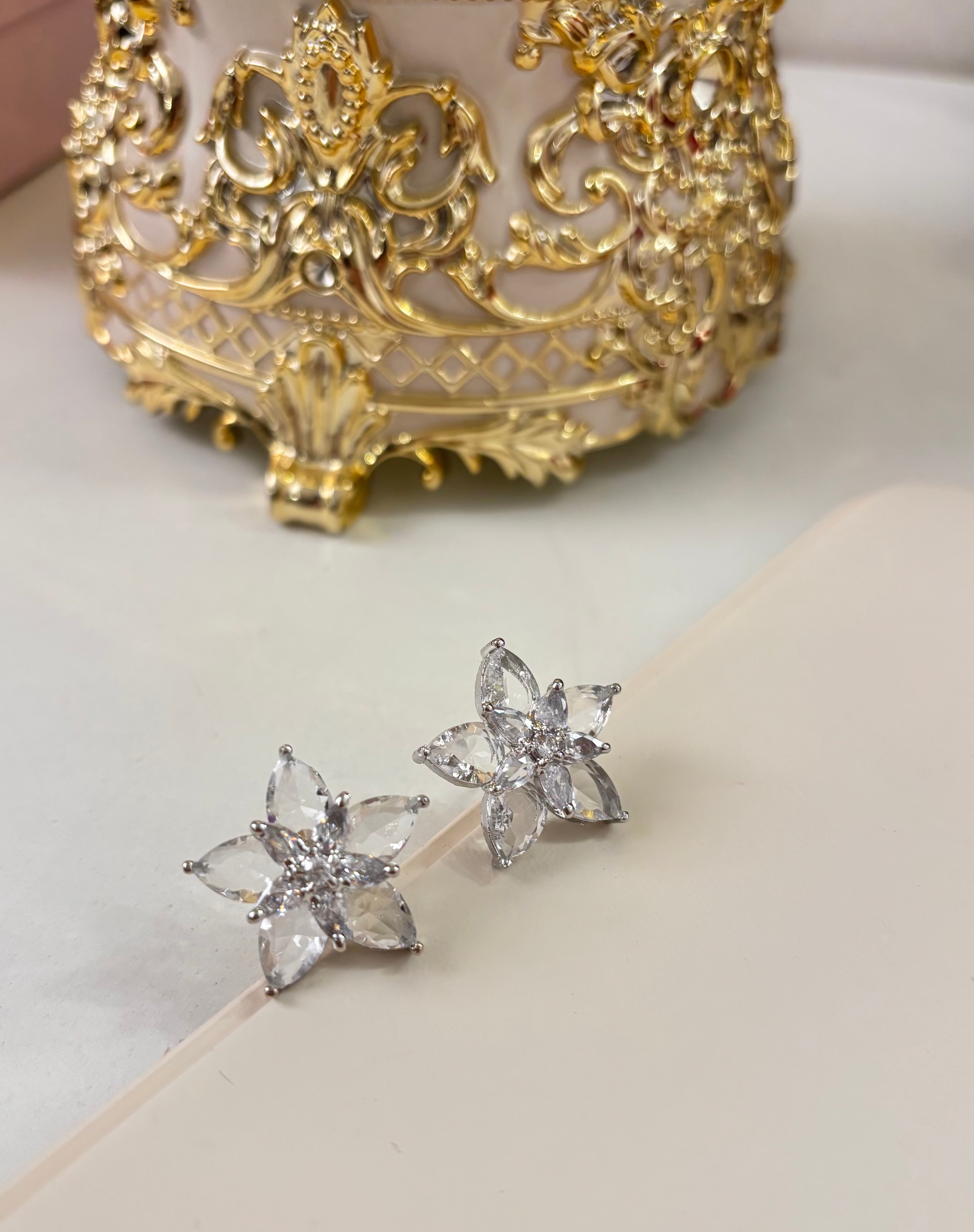 Flower American Diamond Studs