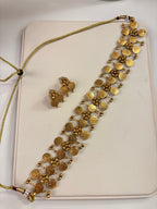 Double Ginny Gold Look Necklace With Earrings