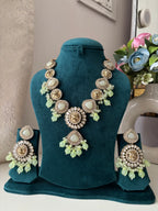 Sabya Necklace With Earrings (Mint)