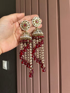 High Quality Designer Mirror Cut Layers Long Jhumkas