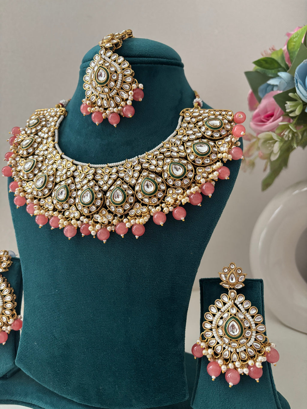 Preeto Necklace With Mang Tikka & Earrings