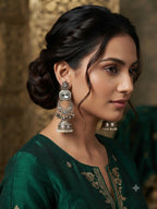 Brass Chandbali Jhumkas (Pearl)
