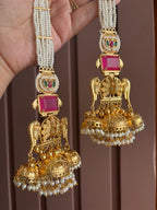 Shazia Premium Kashmiri Earrings With Pearls Touch Sahara (Dark Pink)