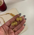 Gold Look Ginny Necklace With Stud Design-3