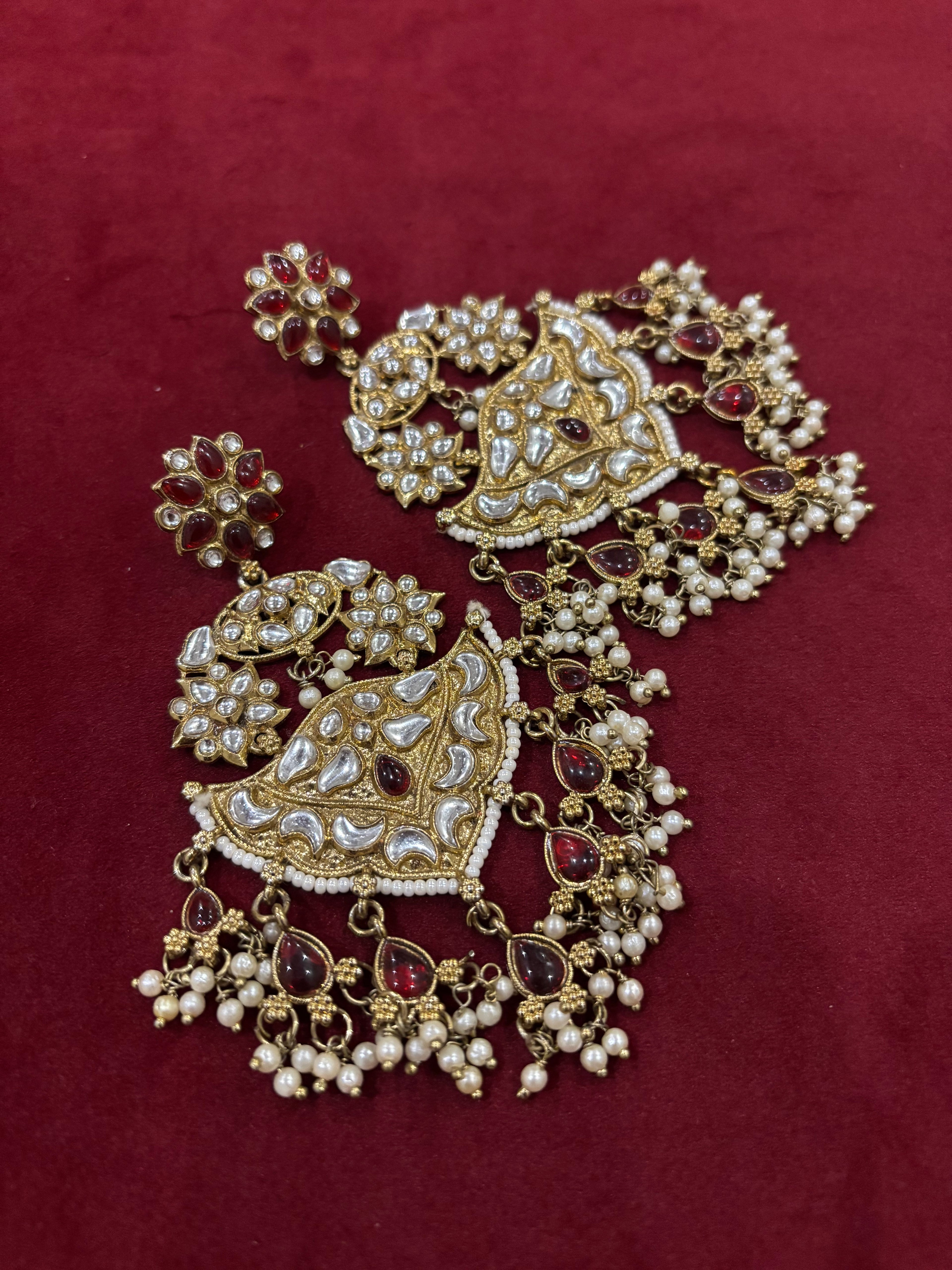 High Quality Designer Maroon Earrings