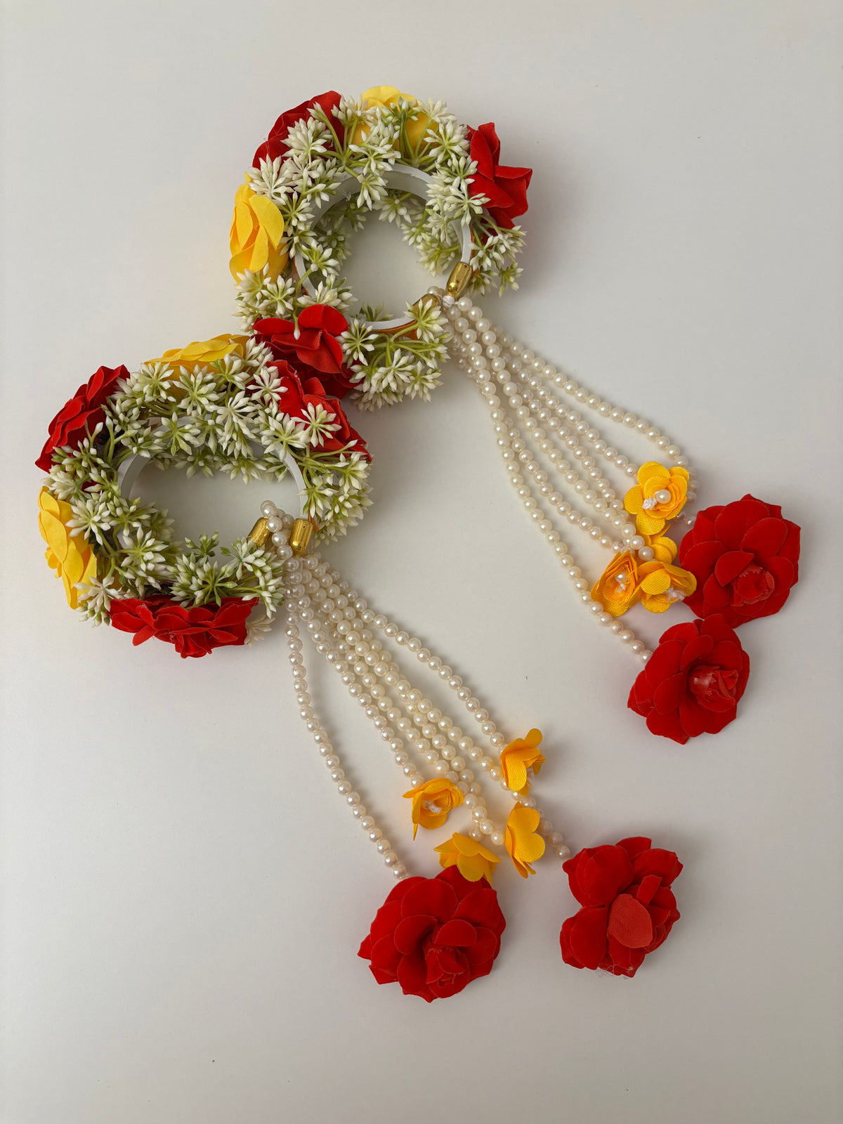 Floral Kaleera (Yellow/Red) Adjustable Size