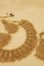 Tamana Classy Necklace With Mang Tikka & Earrings Full In Champagne Color Touch ✨