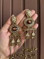 Brown Ghungroo Touch Layer Earrings
