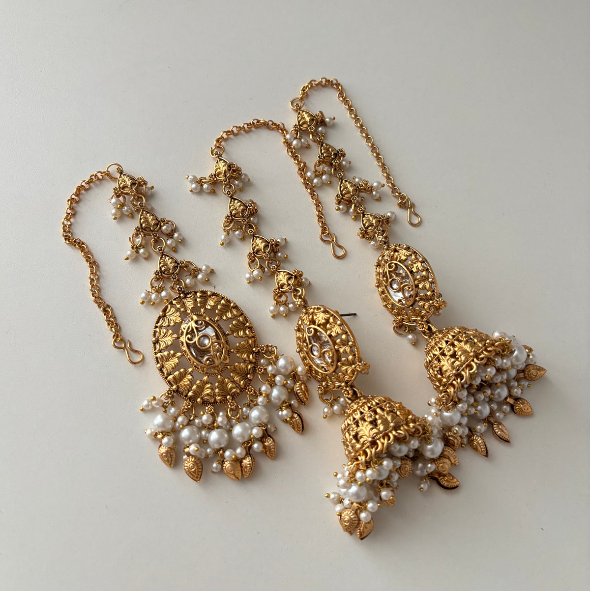 Sonal Punjabi Style Mang Tikka & Jhumkas With Sahara (Golden)