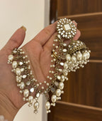 High Quality Designer Premium Quality Full Mirror Work Mang Tikka & Jhumkas With Side Layers