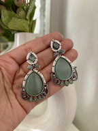Almond German Silver Earrings