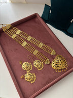 Punjabi Style Long Jadau Haar With Mang Tikka & Earrings