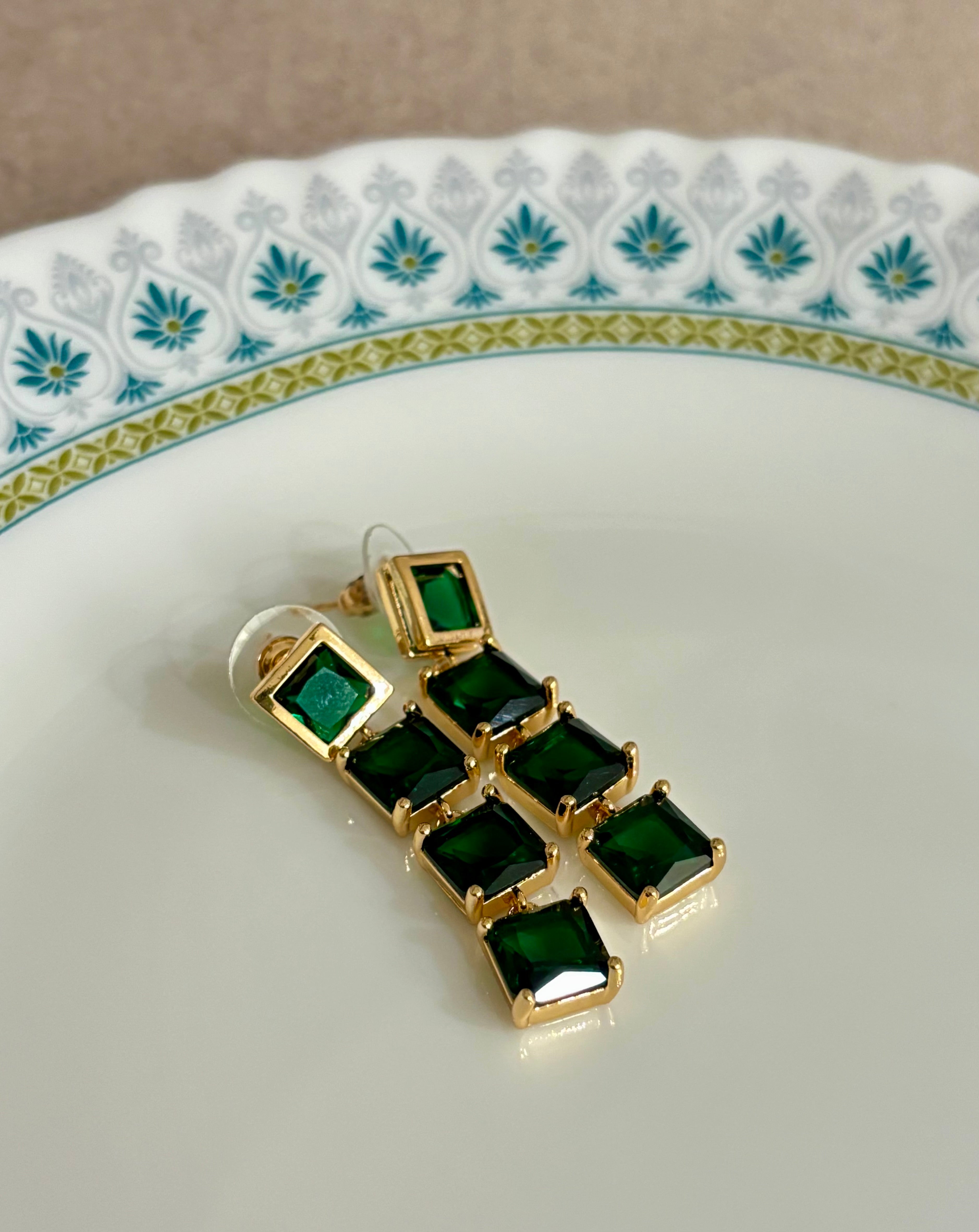 Emerald Crystal Earrings