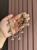 Golden Jhumki With Detachable Earchain