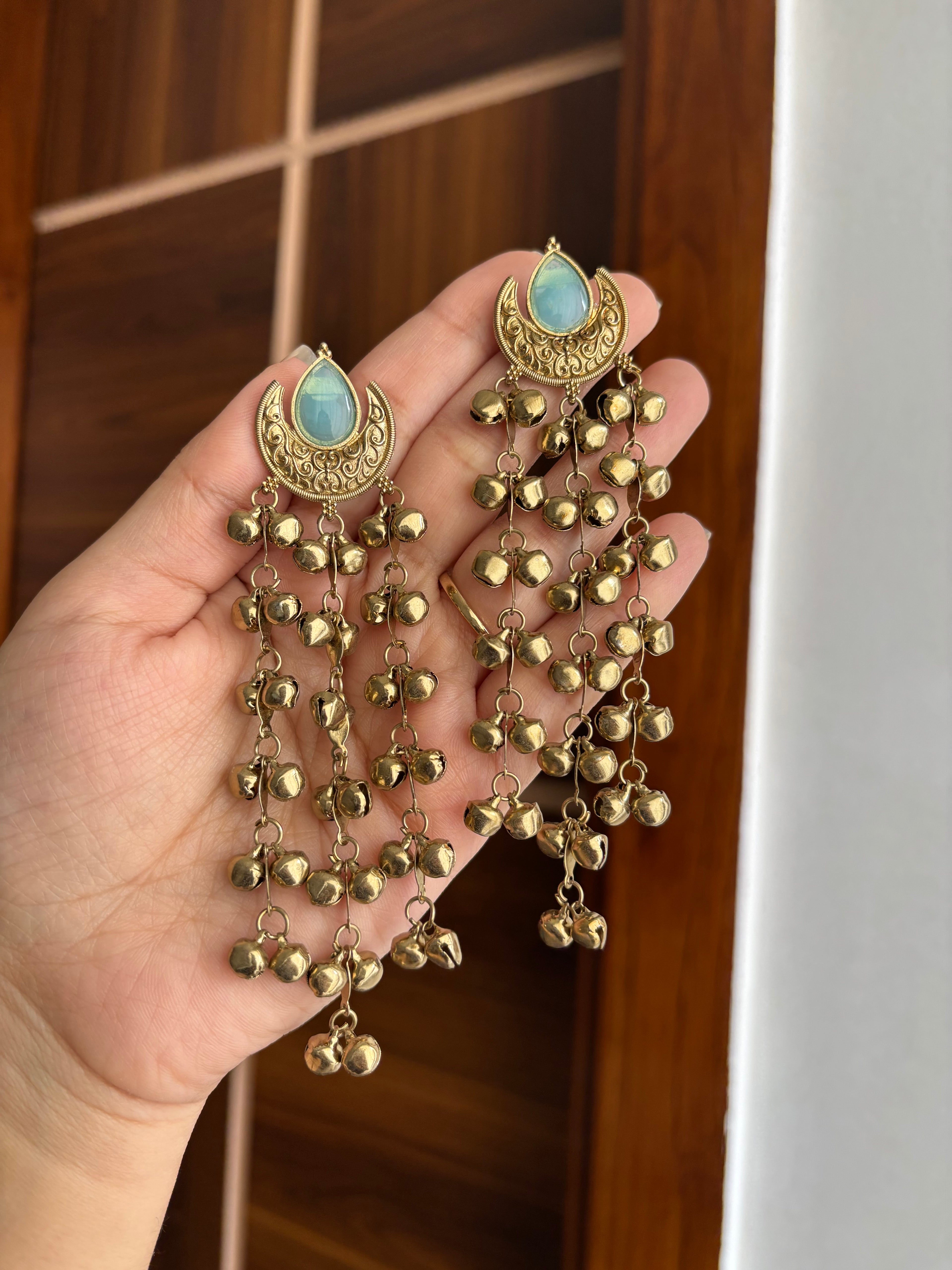 Chand Kashmiri Earrings ( Turquoise)