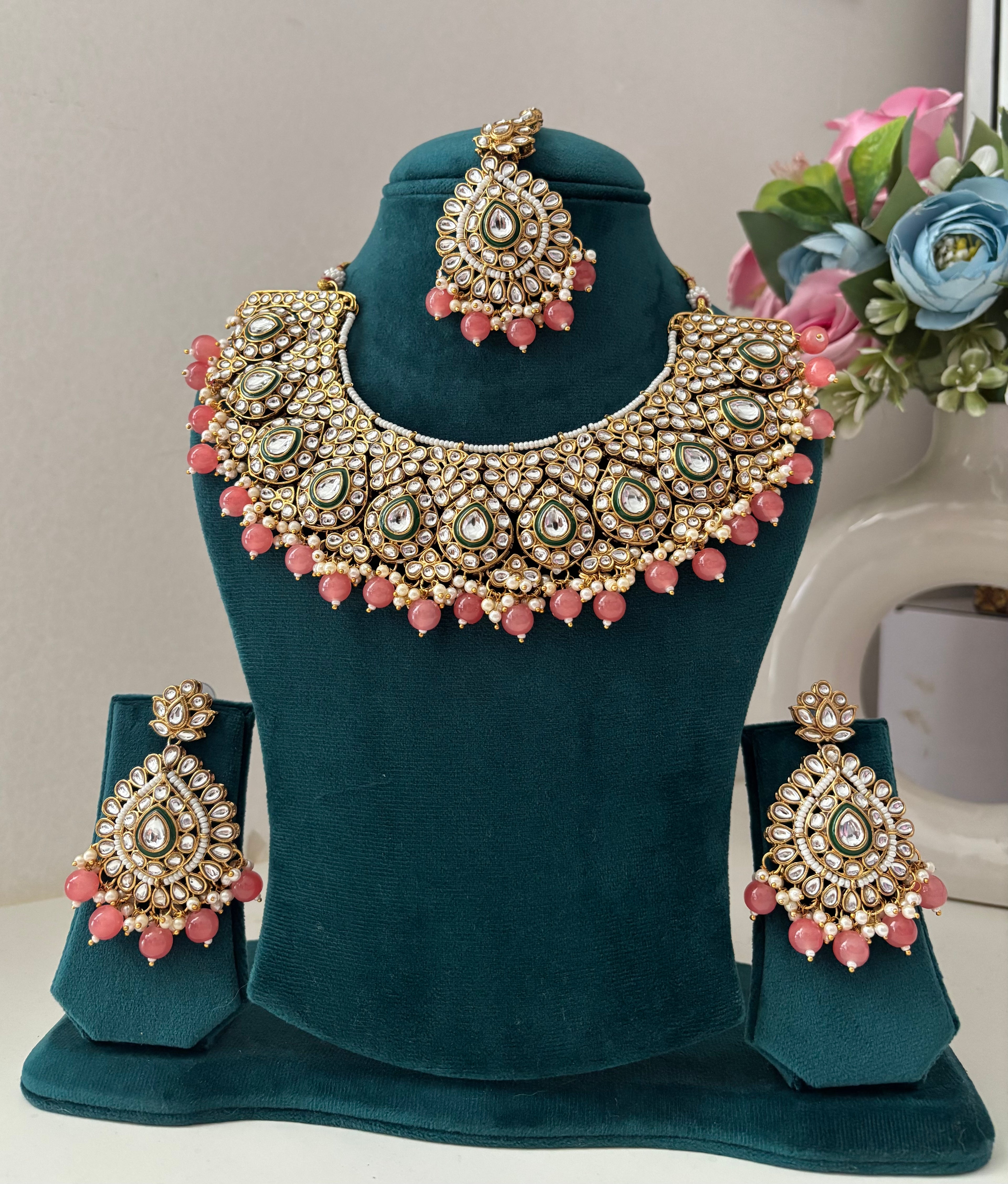 Preeto Necklace With Mang Tikka & Earrings