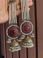 Gurpreet Dual Tone Jhumke With Sahara (Ruby)