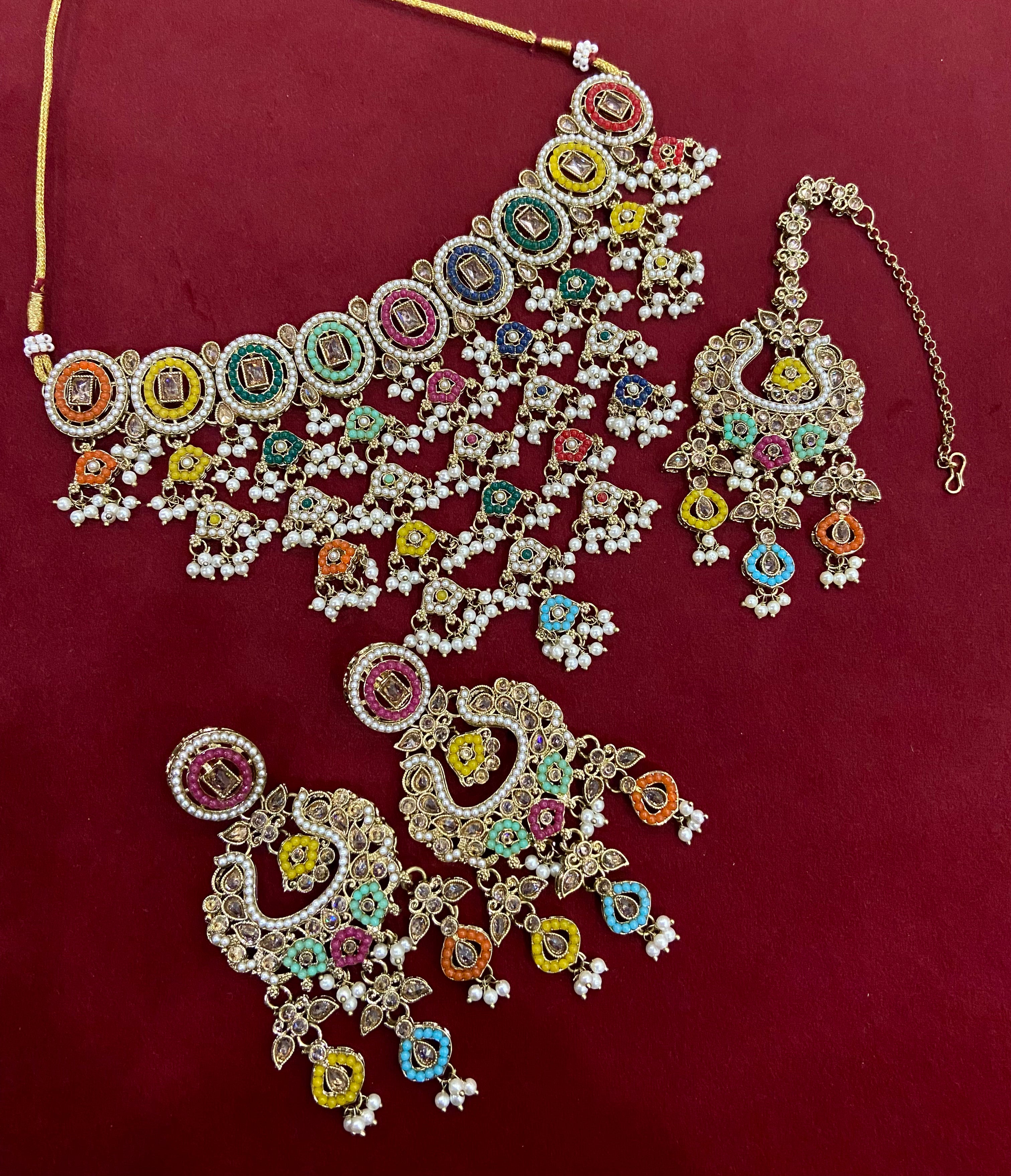 Jasleen Choker Set with Mang Tikka & Earrings