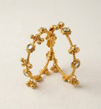 Kundan Flower Brass Adjustable Bangles (Pair)