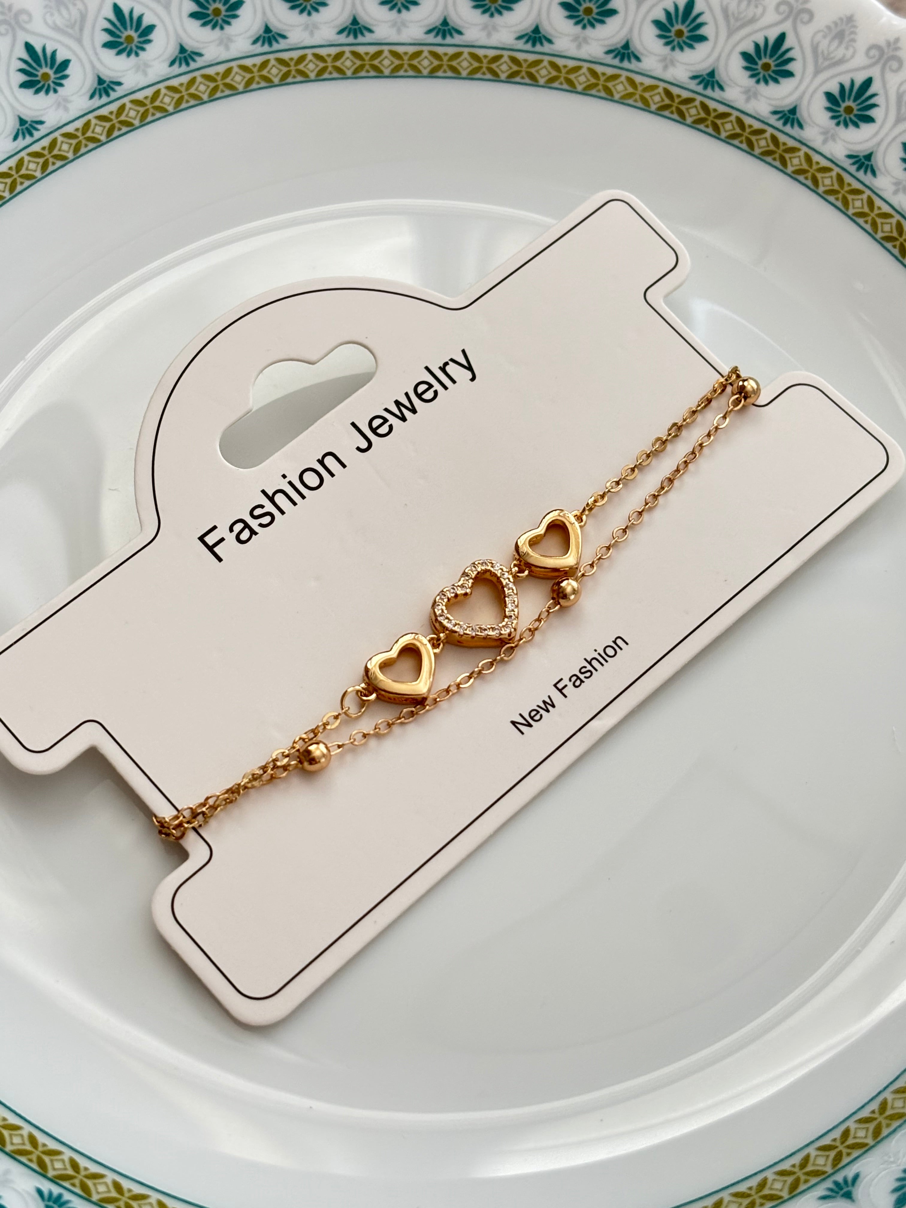 Three Heart Adjustable Bracelet