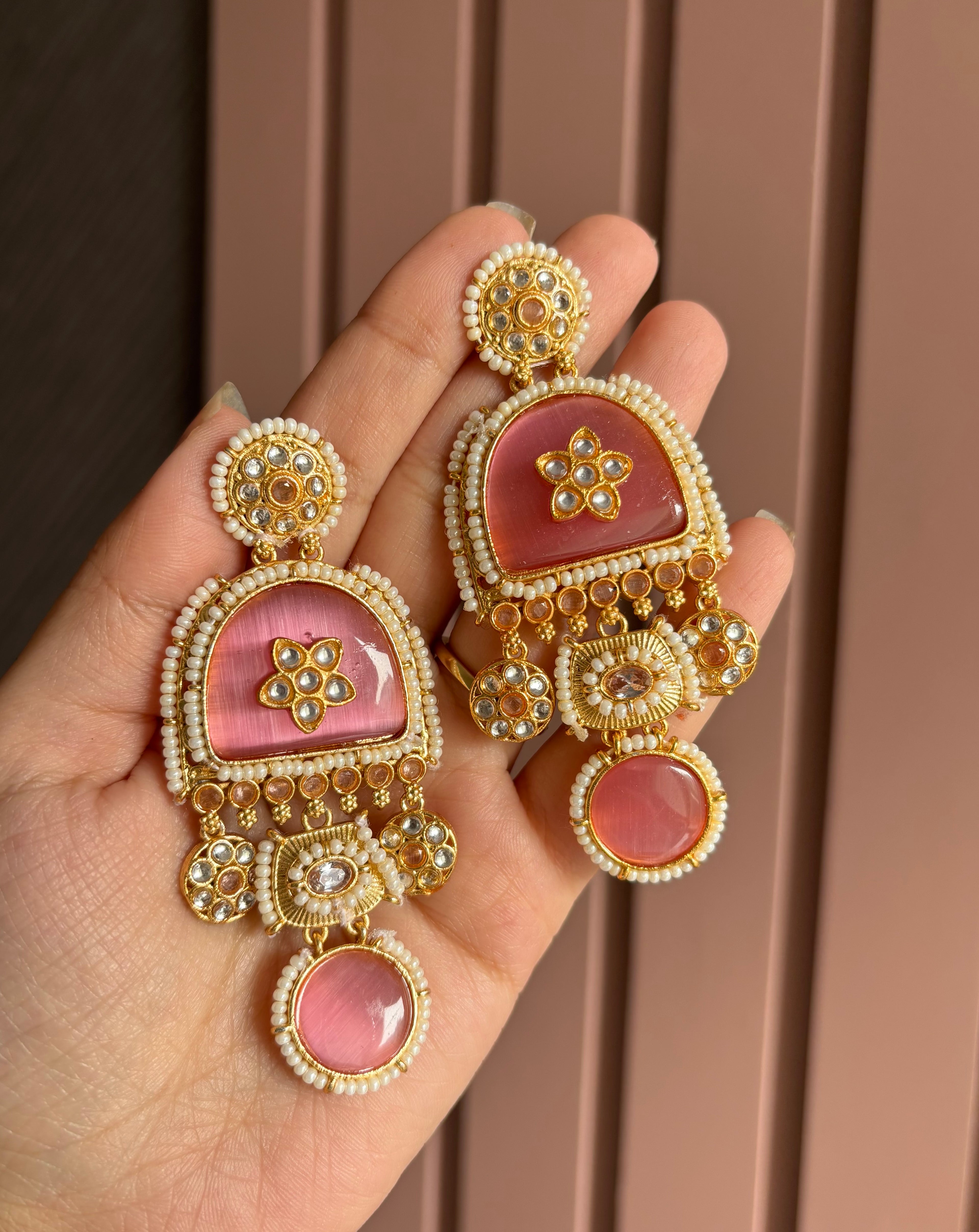 Tripati Designer Pink Earrings