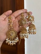 Mankirt Punjabi Style Mang Tikka & Jhumkas With Sahara (Golden)