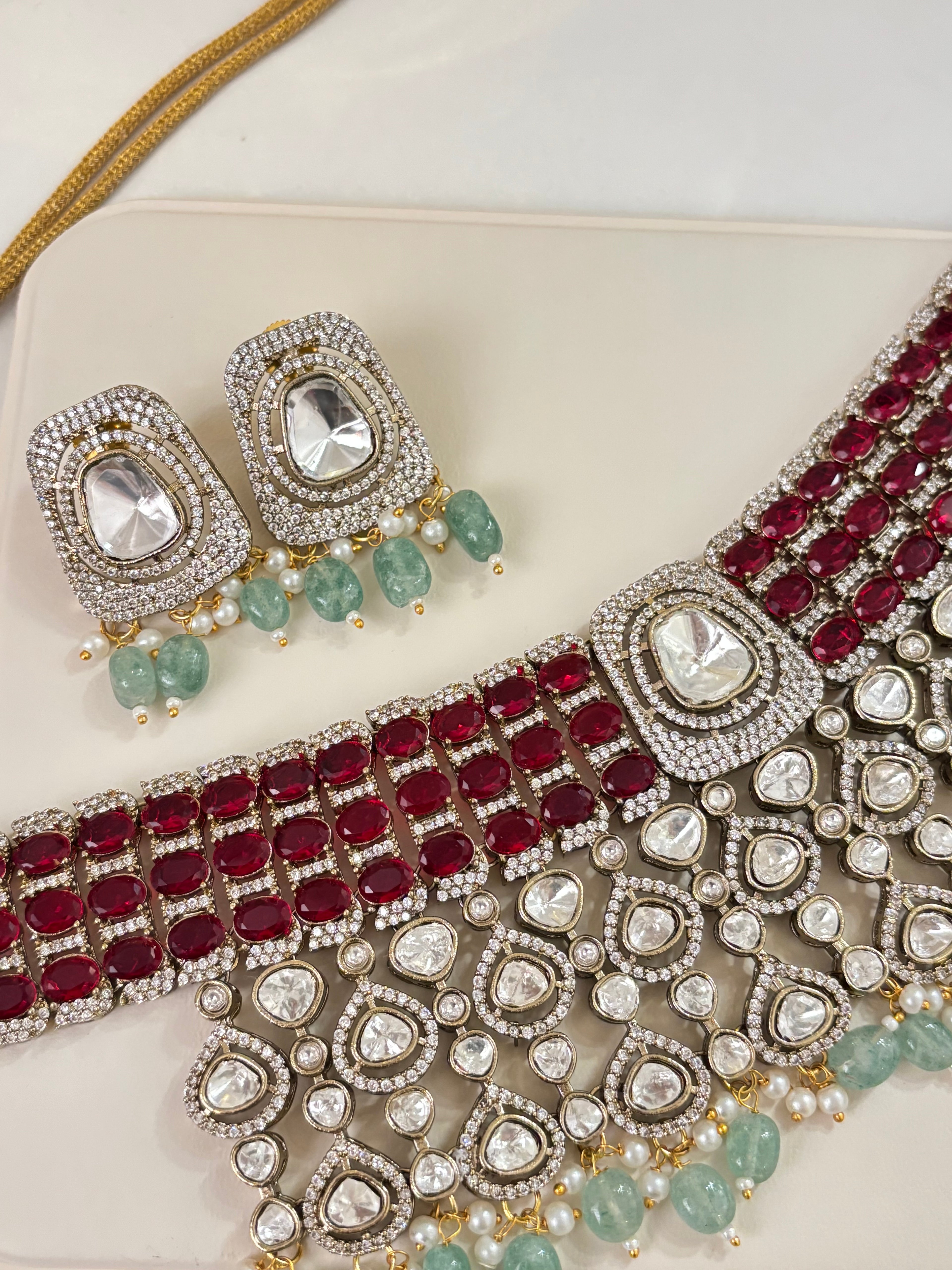 Premium Princess Heavy Look Necklace With Earrings