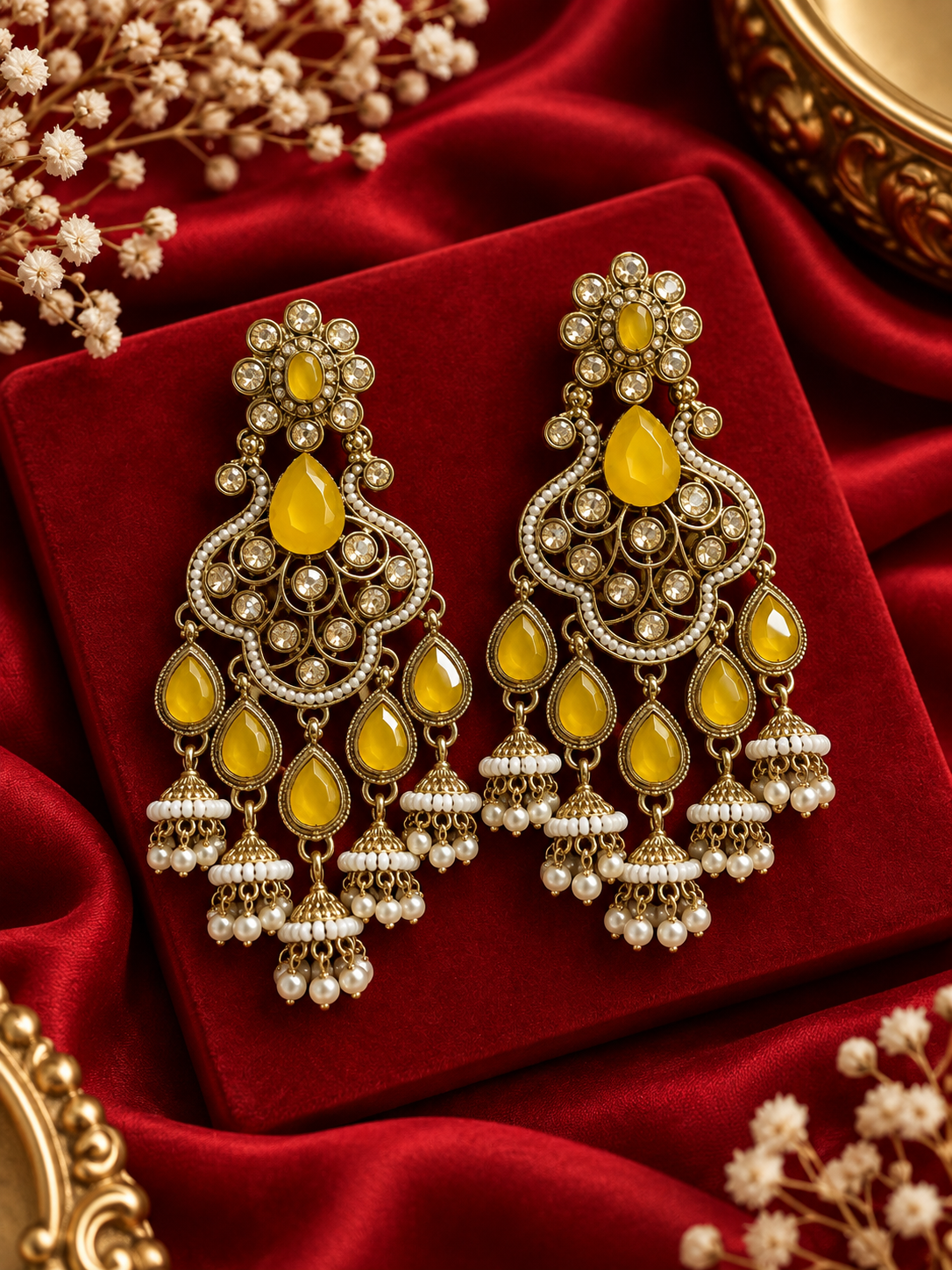 Sonia Dazzling Earrings Yellow