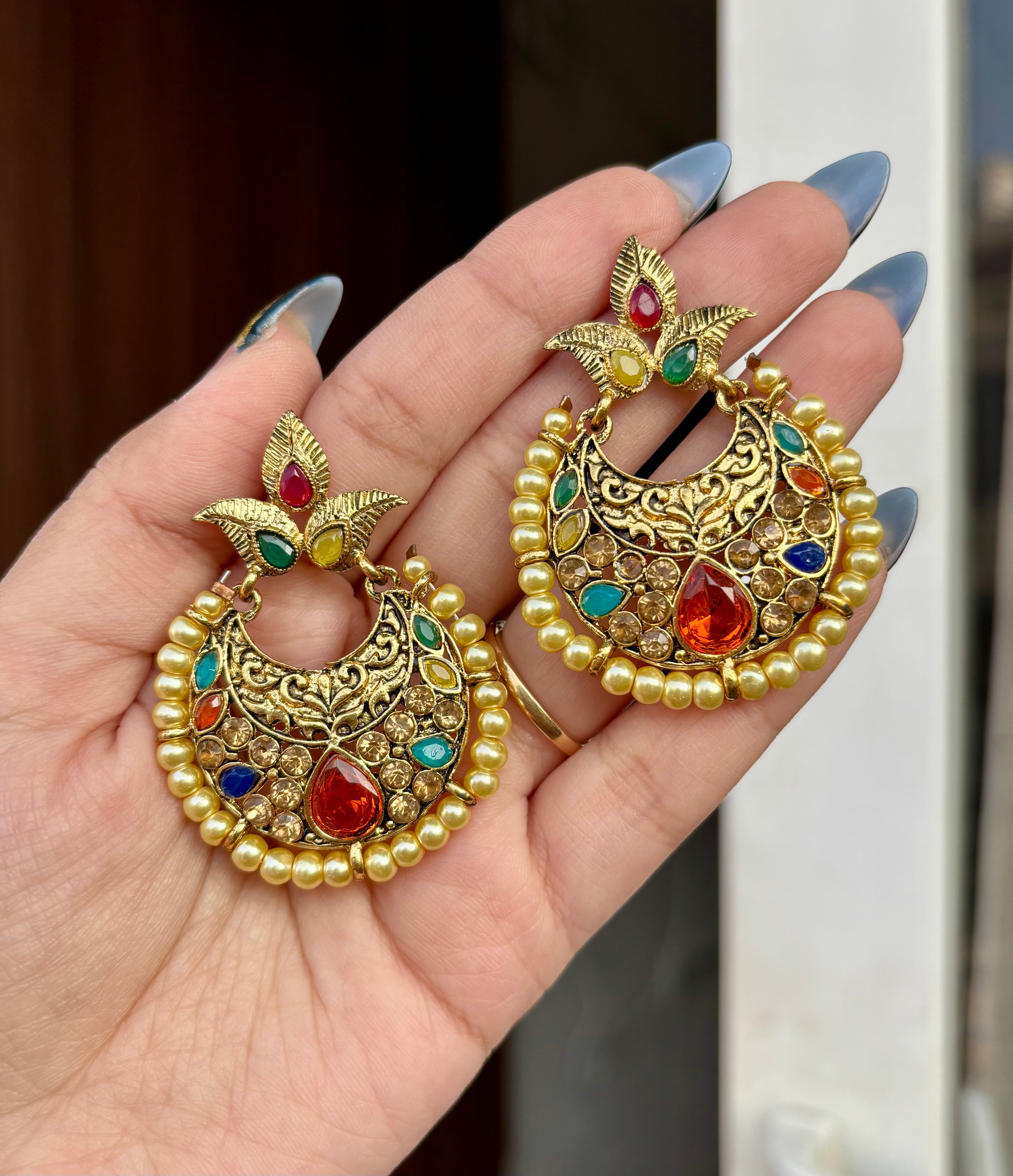 Multi Chandbali Earrings