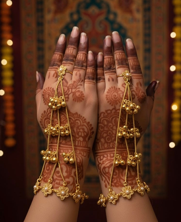 Lily Hathphool Adjustable Bracelet & Ring ( Pair )