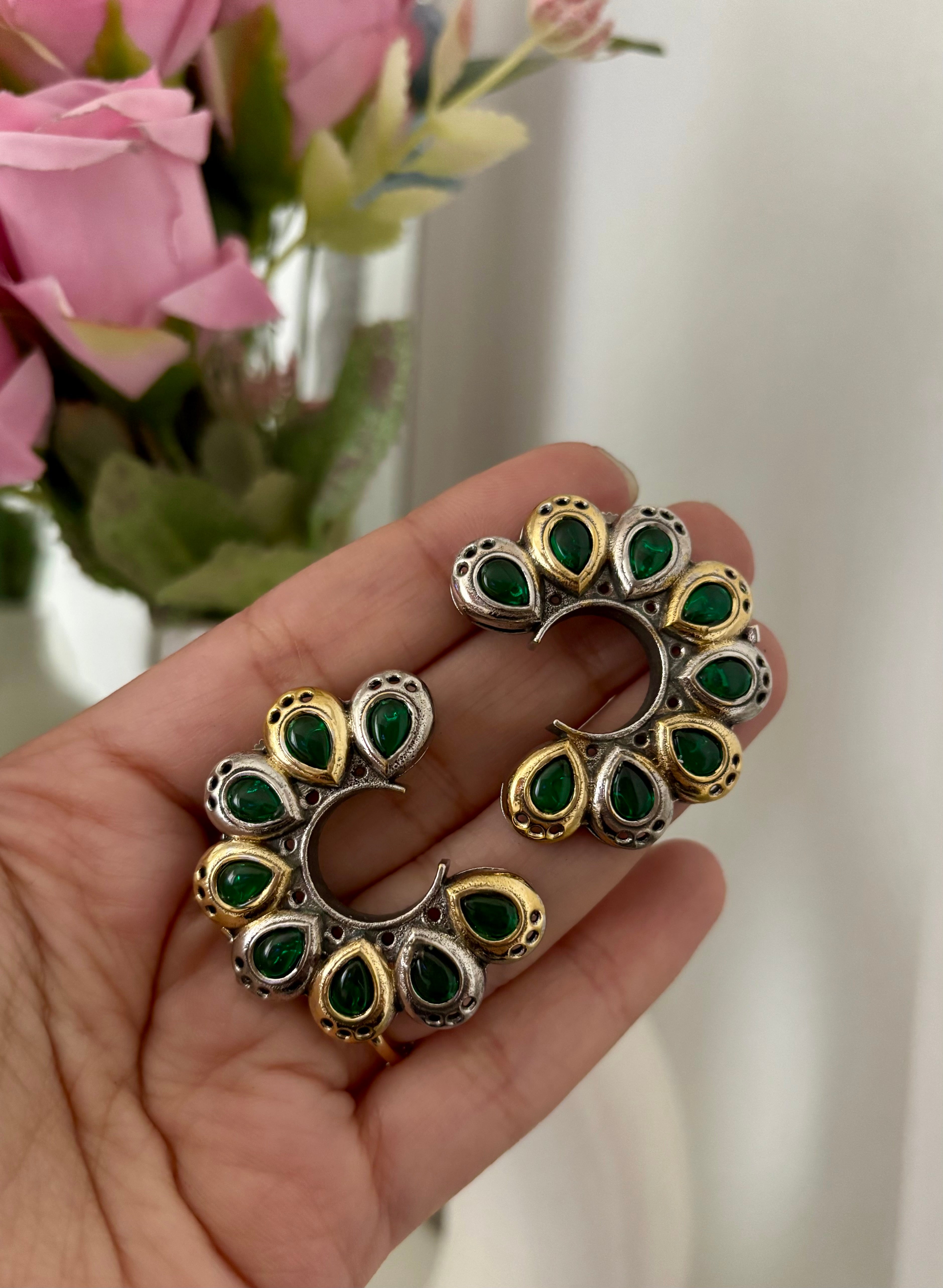 Green Stud Earrings