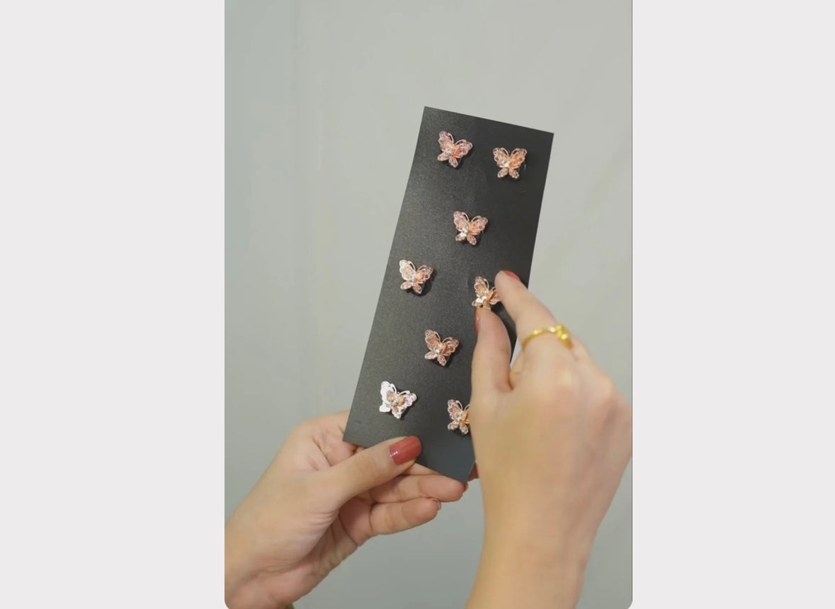 Silver Velcro Butterfly (8 pcs in 1 Set)
