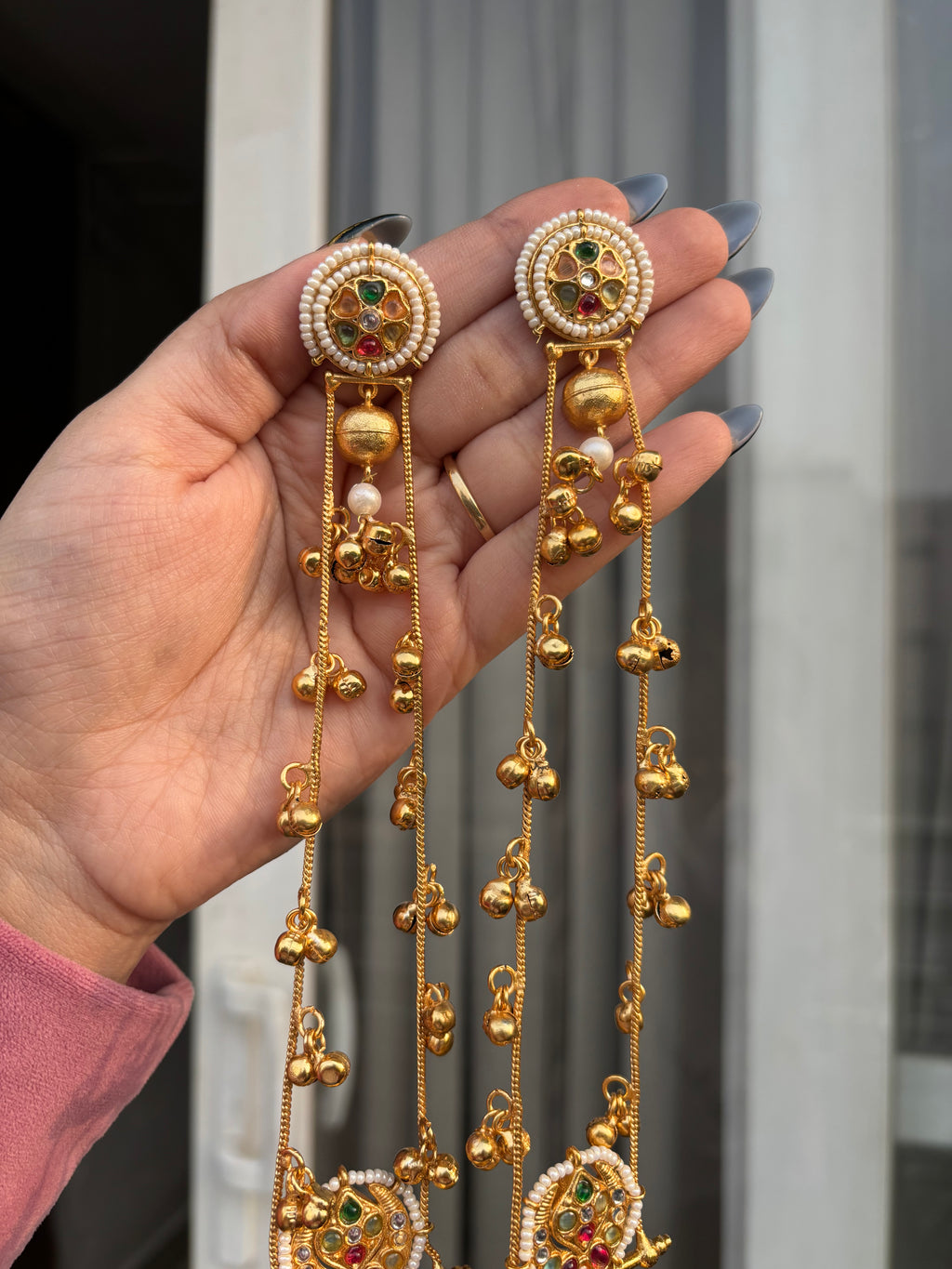 Heer Kashmiri Long Jhumkas Multi